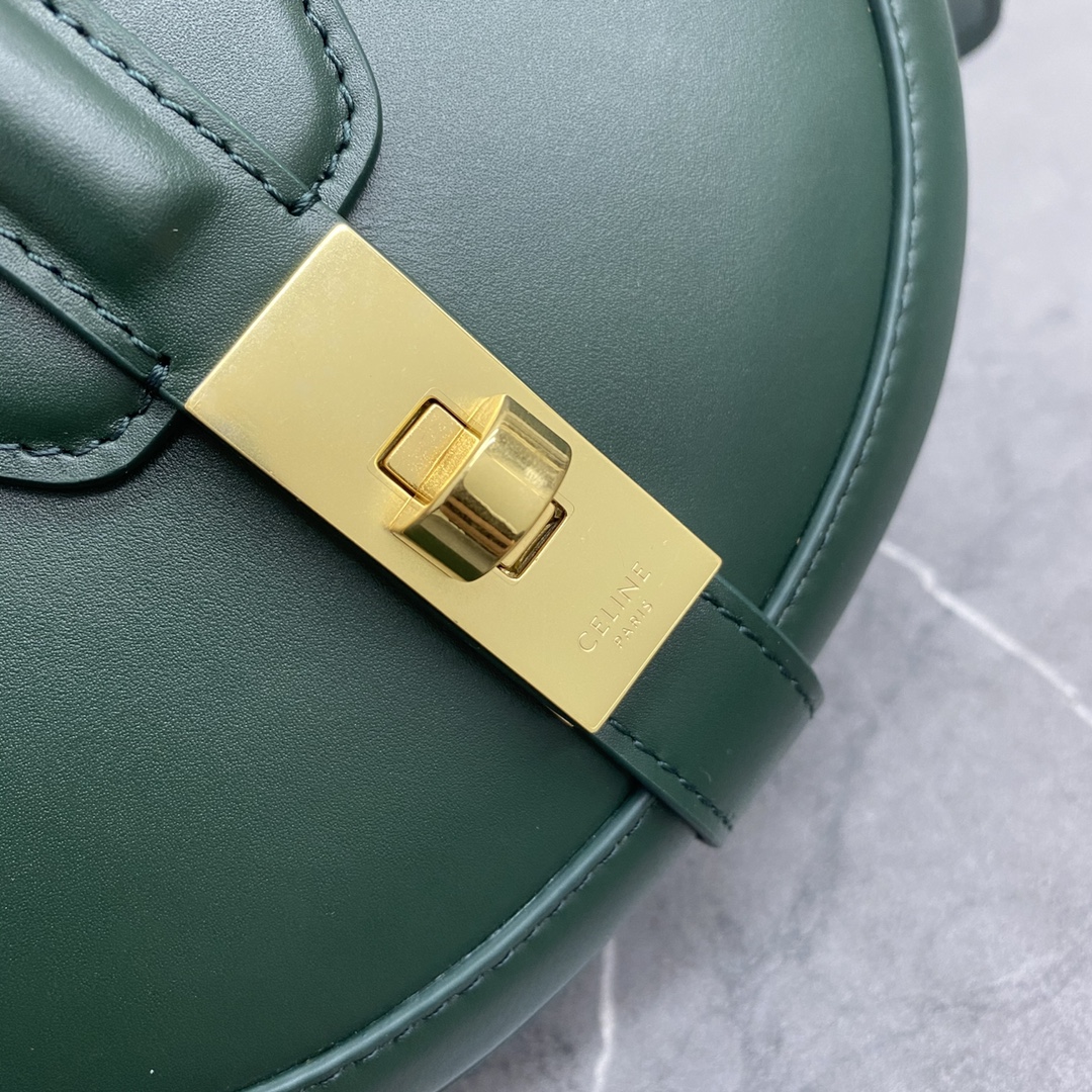 Celine Besace 16 Satinated Calfskin Shoulder Bag Green 188013